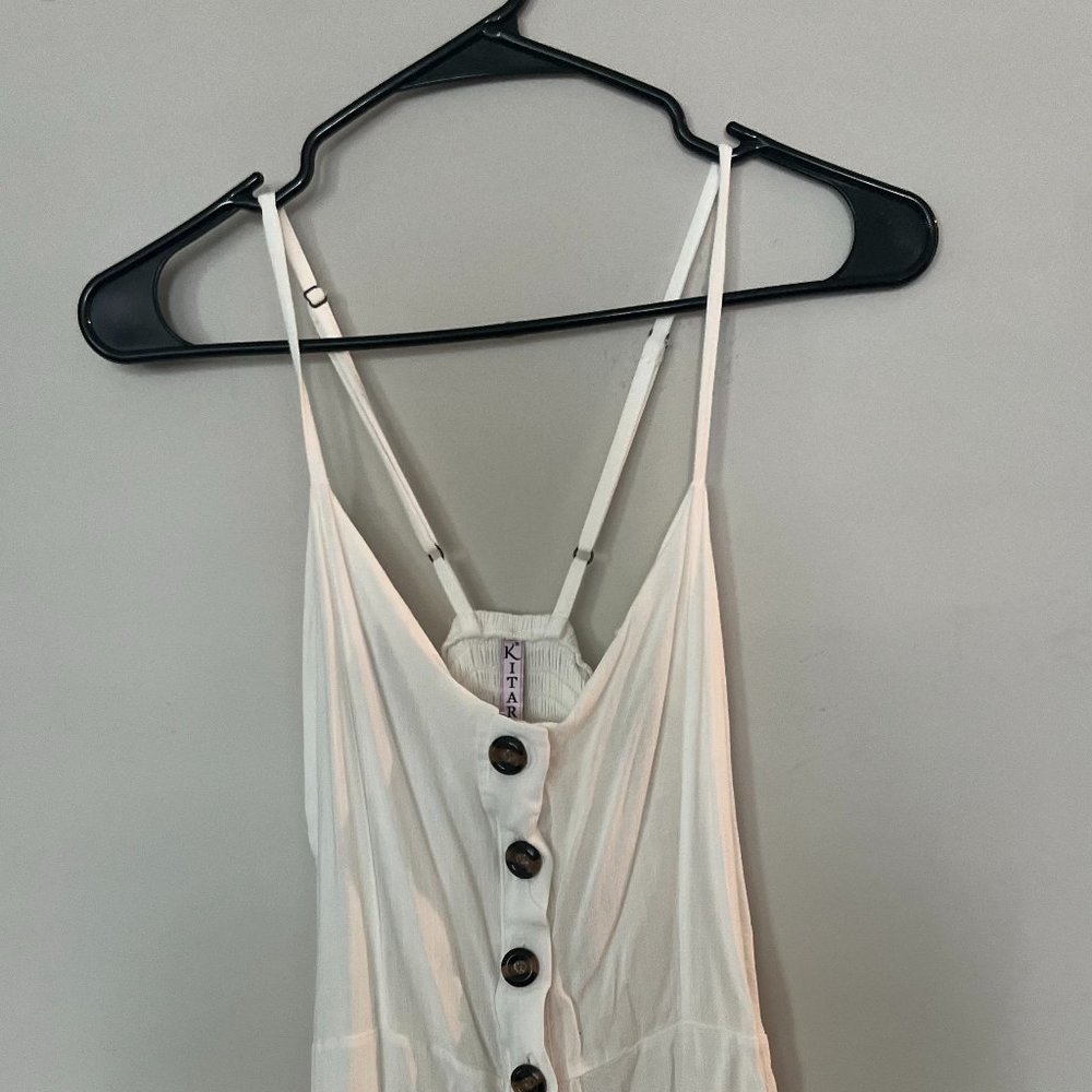 Divided Size Medium V-Neck Button Down Surplice Cami Dress Ivory
